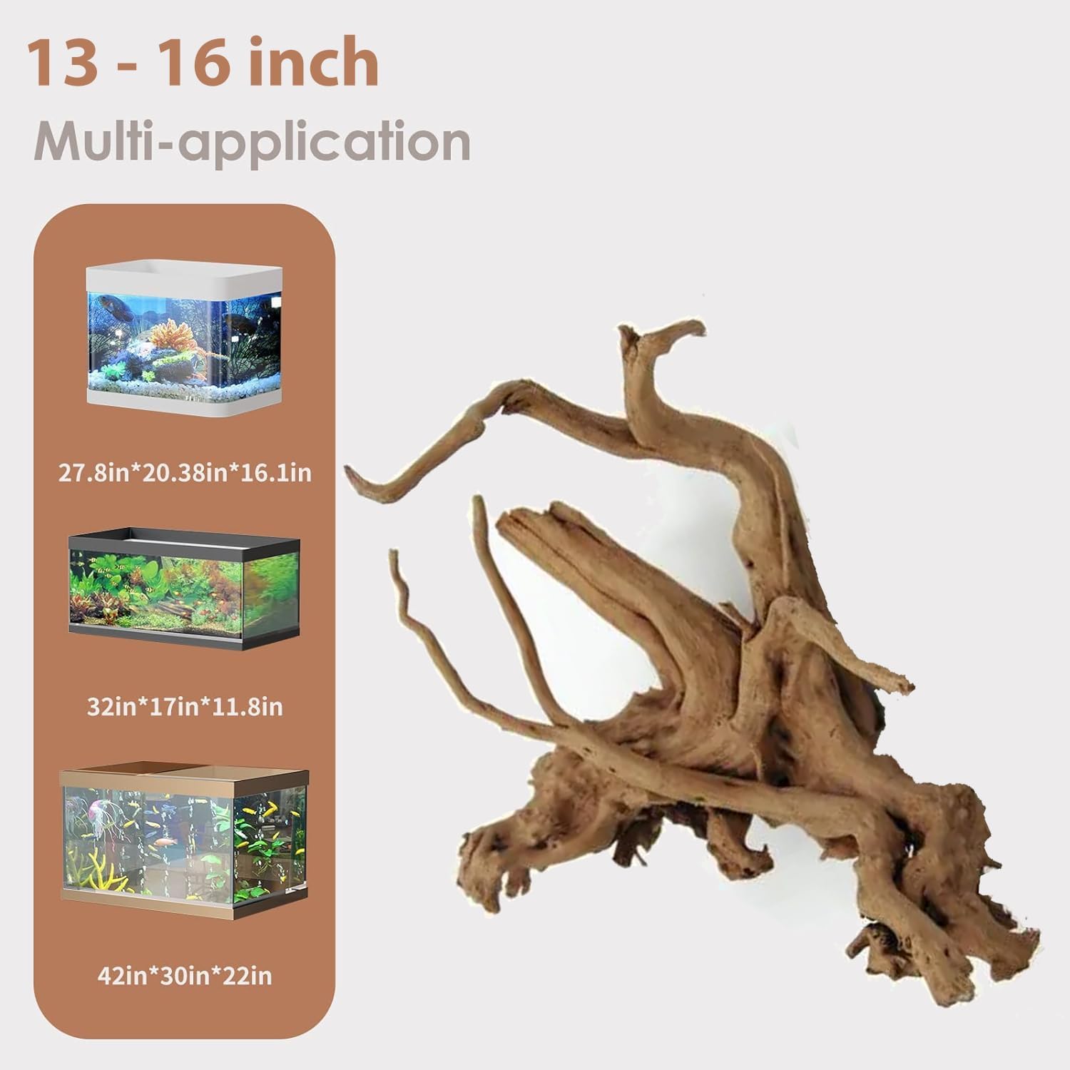 Jorewood Natural Small Aquarium Driftwood for Fish Tanks & Reptile Terrariums – 100% Safe Fish Tank Decorations, Unique Twisted Branches 5-Piece 4-8 Inch Low Tannin, Easy to Sink