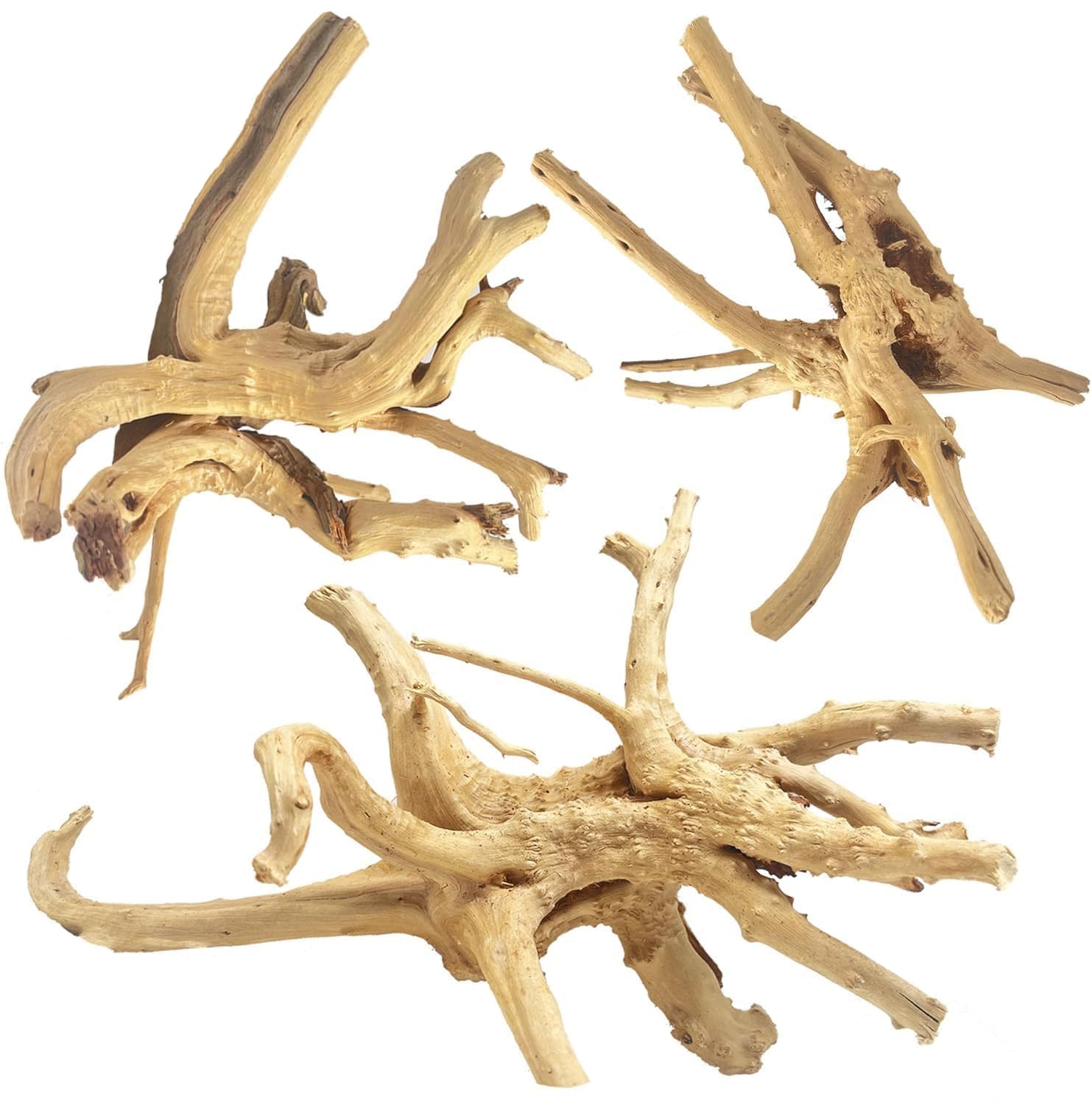 Jorewood Natural Small Aquarium Driftwood for Fish Tanks & Reptile Terrariums – 100% Safe Fish Tank Decorations, Unique Twisted Branches 5-Piece 4-8 Inch Low Tannin, Easy to Sink