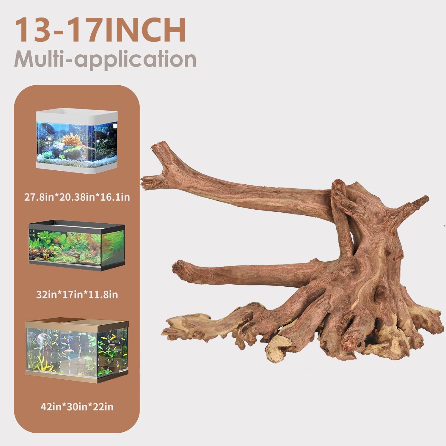 Jorewood Natural Small Aquarium Driftwood for Fish Tanks & Reptile Terrariums – 100% Safe Fish Tank Decorations, Unique Twisted Branches 5-Piece 4-8 Inch Low Tannin, Easy to Sink