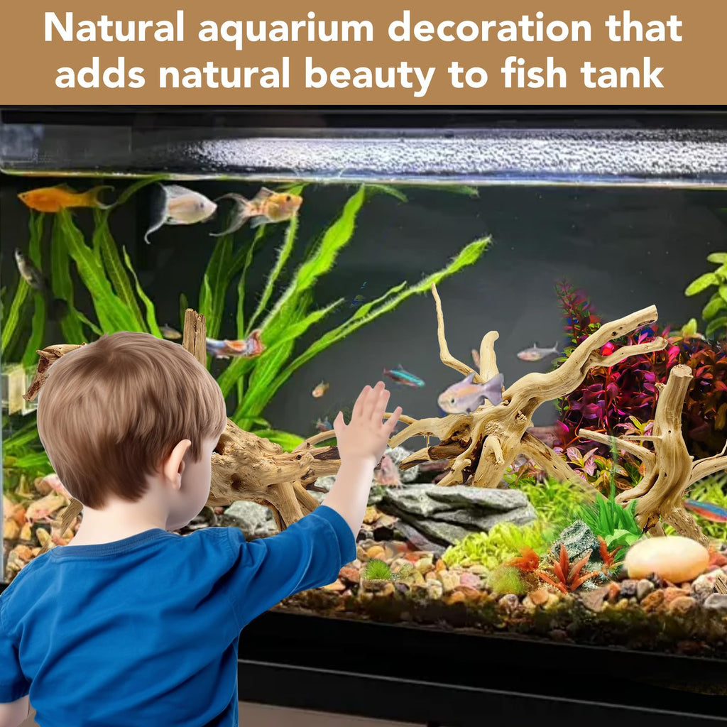 Jorewood Natural Small Aquarium Driftwood for Fish Tanks & Reptile Terrariums – 100% Safe Fish Tank Decorations, Unique Twisted Branches 5-Piece 4-8 Inch Low Tannin, Easy to Sink