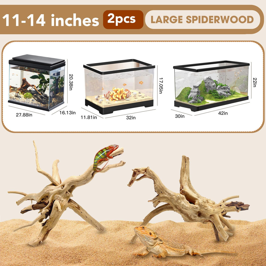 Jorewood Natural Small Aquarium Driftwood for Fish Tanks & Reptile Terrariums – 100% Safe Fish Tank Decorations, Unique Twisted Branches 5-Piece 4-8 Inch Low Tannin, Easy to Sink