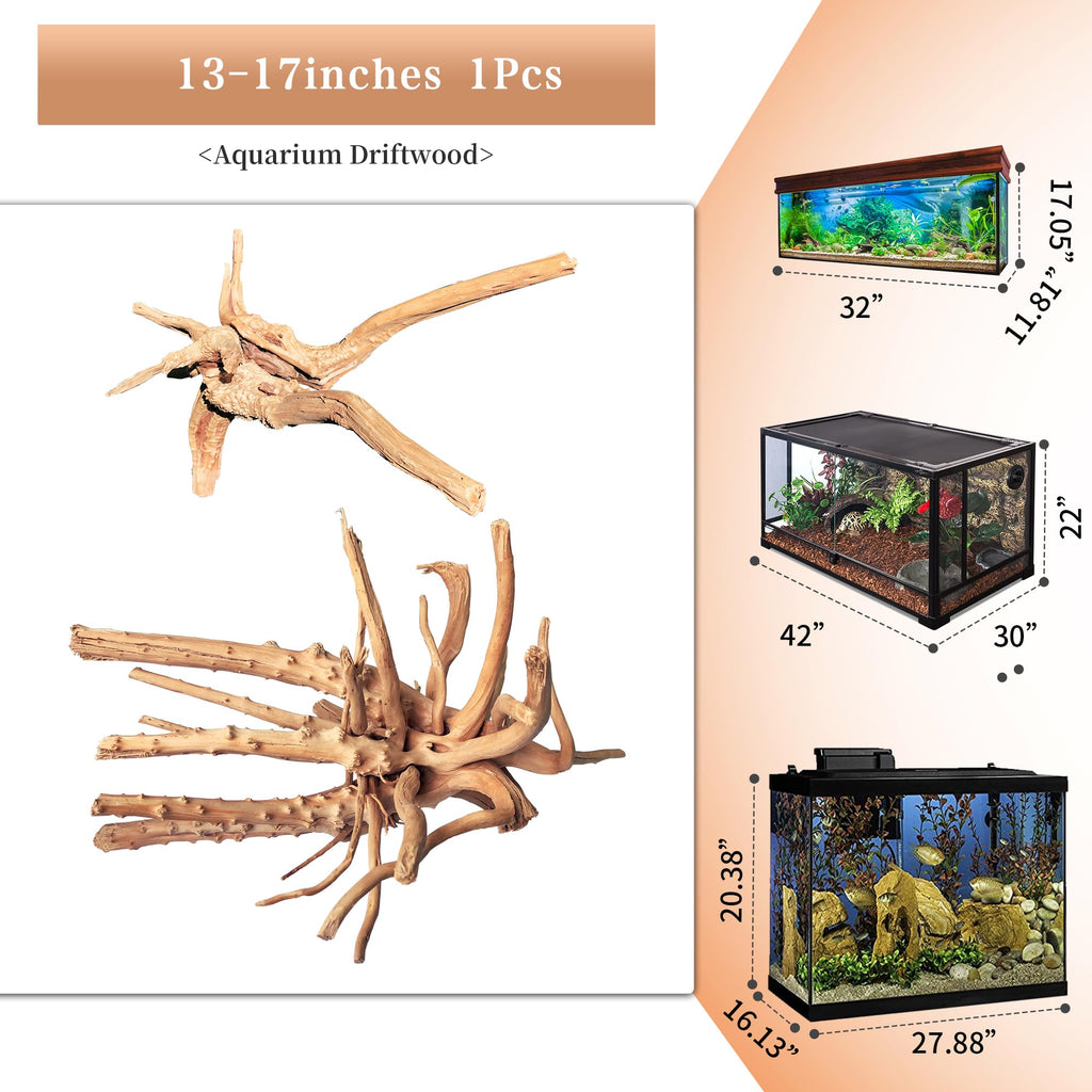 majoywoo Natural Coral Driftwood for Aquarium Decor Fish Tank Decorations, Assorted Driftwood Branch 6-10" 3 Pcs, Reptile Decor…