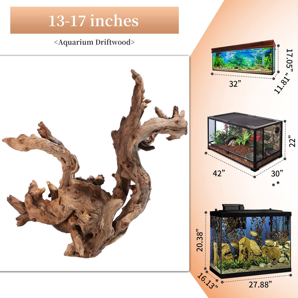 majoywoo Natural Coral Driftwood for Aquarium Decor Fish Tank Decorations, Assorted Driftwood Branch 6-10" 3 Pcs, Reptile Decor…