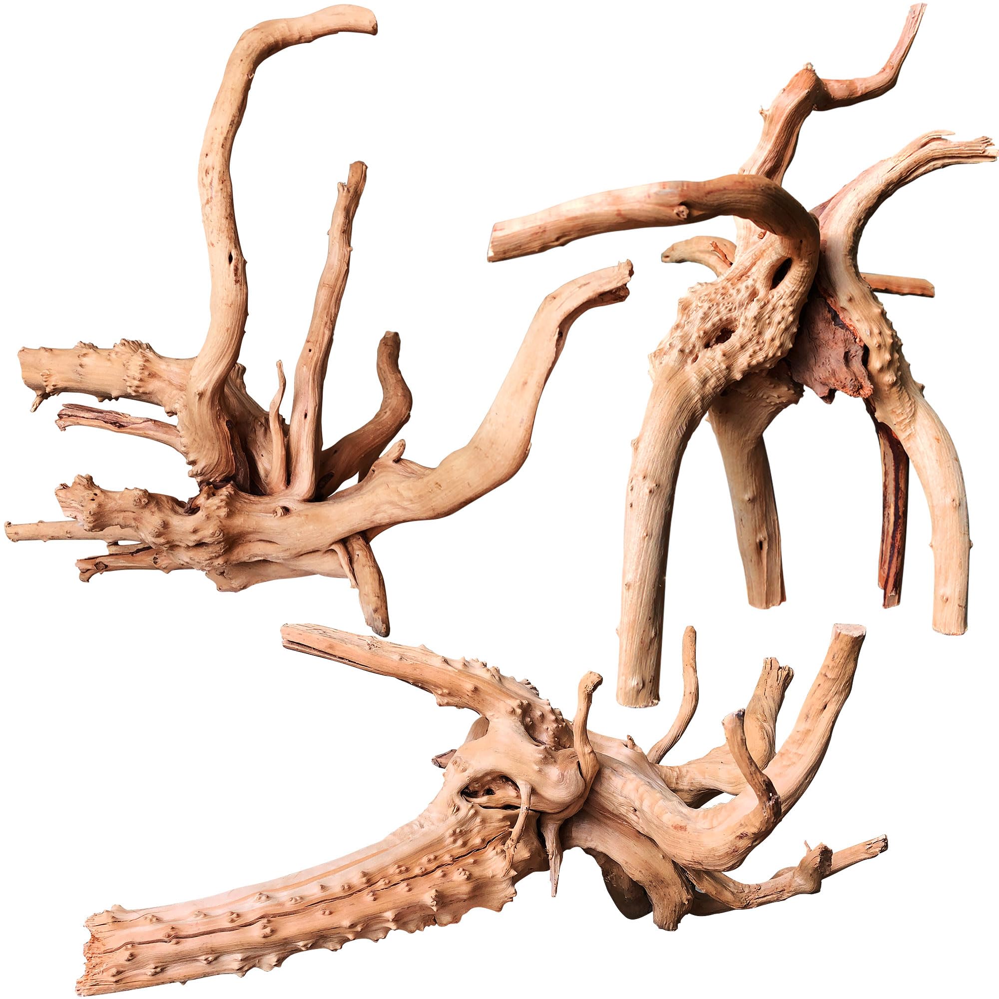majoywoo Natural Coral Driftwood for Aquarium Decor Fish Tank Decorations, Assorted Driftwood Branch 6-10" 3 Pcs, Reptile Decor…